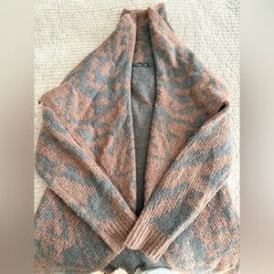 Prana Gray and Pink Cardigan Sweater